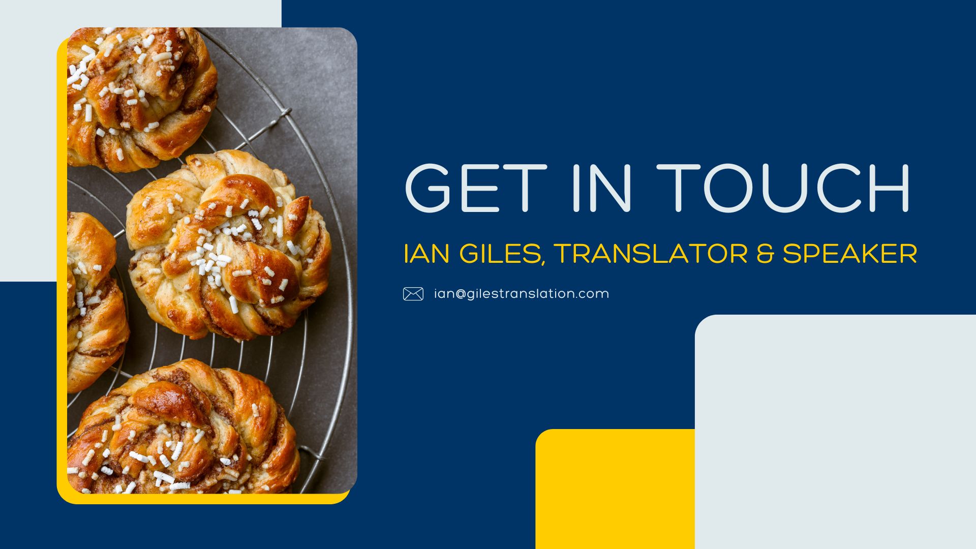 Get in touch with Ian Giles ian@gilestranslation.com